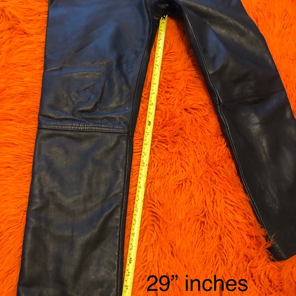 Men’s Black Leather pants sz.32 - Picture 4 of 14